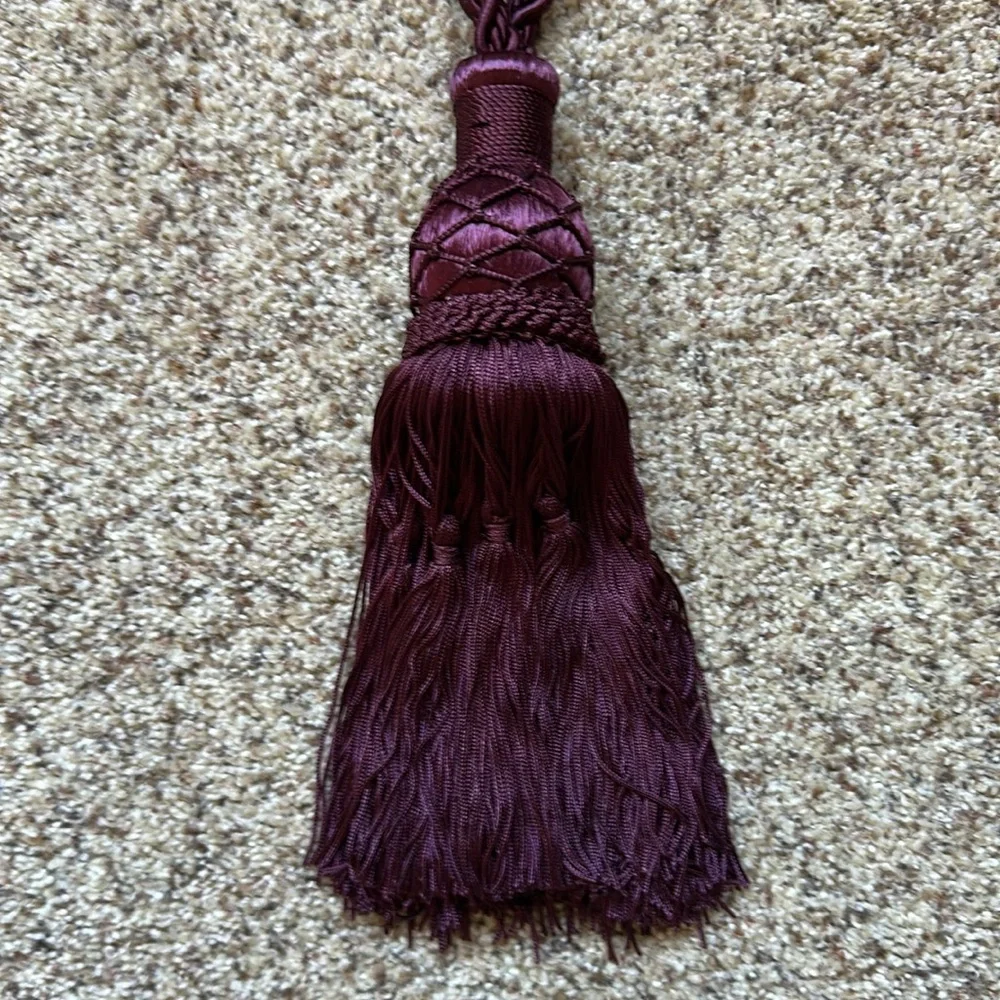 Large Burgundy Curtain Drapery Tieback Tassle